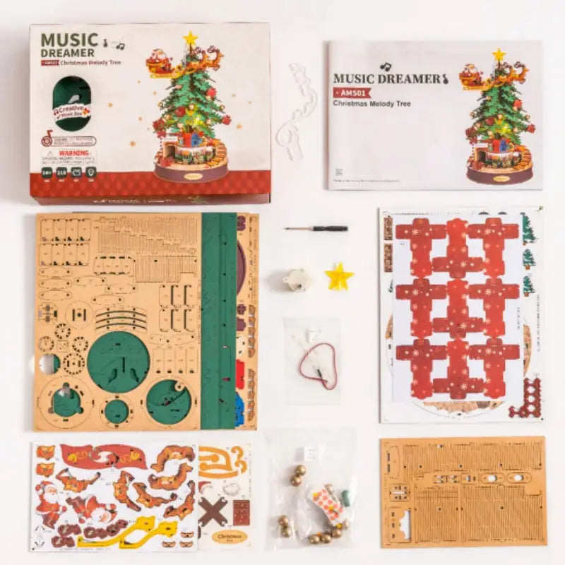 Robotime Rolife DIY Music Box 3D Wooden Puzzle | Christmas Melody Tree