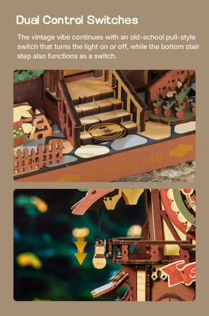 ROKR Cuckoo Clock 3D Wooden Puzzle Kit with LED Light & Hourly Chime - DIY Mechanical Model